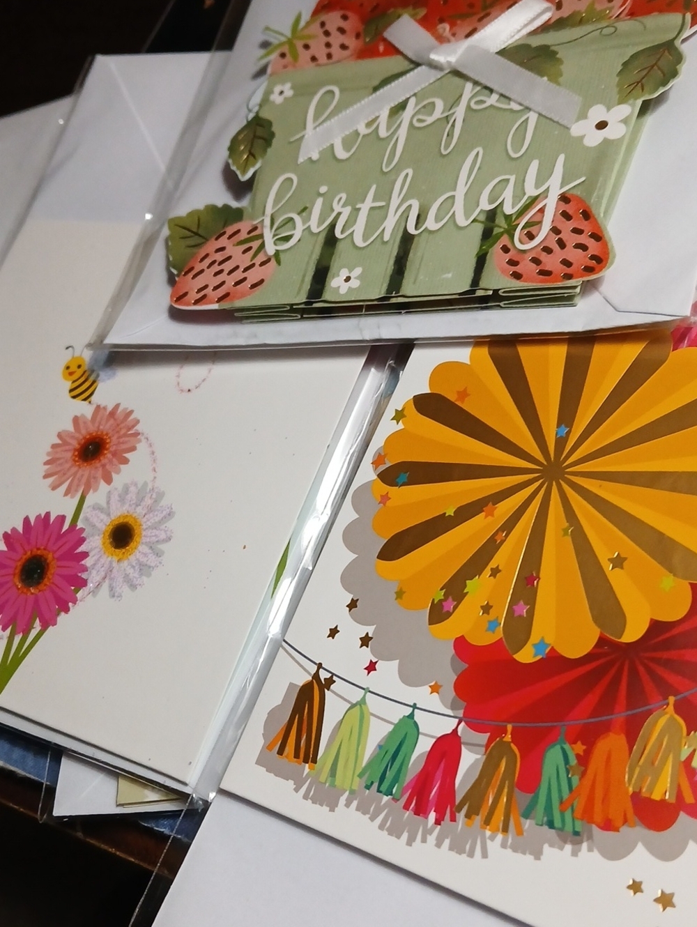 Pop Up Birthday Greeting Cards Strawberry & Floral Designs